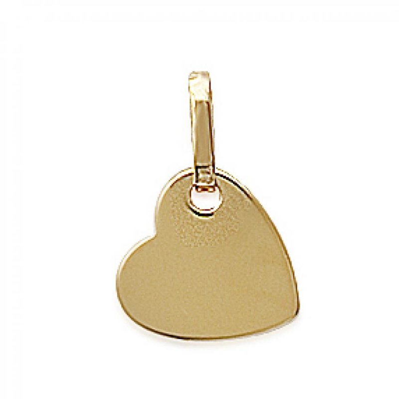 Pendentif Coeur Gravable Plaqué Or Femme