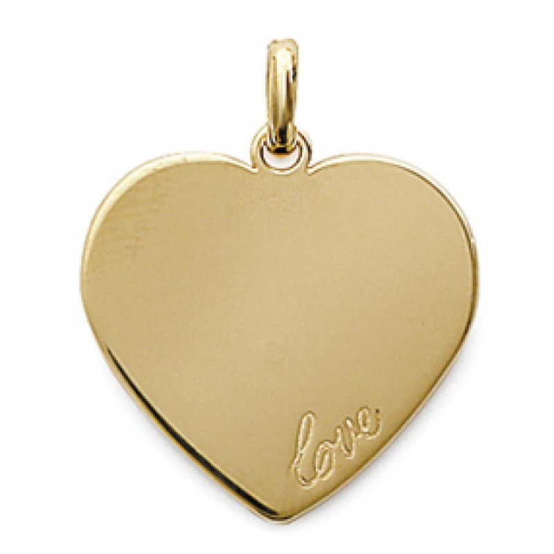 Pendentif Coeur Gravable Love Plaqué Or Femme