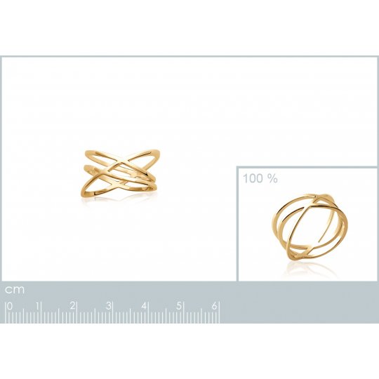 Bague croisée Plaqué Or fine - Femme