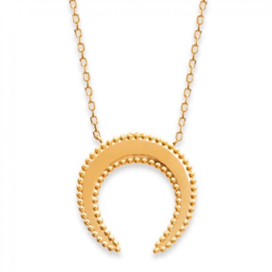 Collier Croissant de lune perlé Plaqué Or - Femme - 45cm