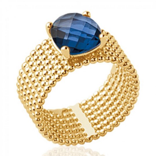 Bague tube ajourée - Pierre...