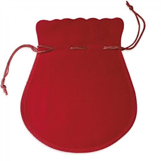 Pochon rouge 60mm pour créoles boucles d'oreilles collier pendentif