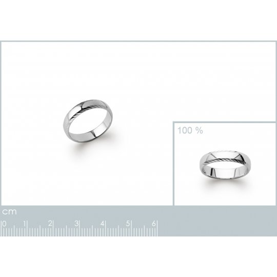 Alliance originale pour homme Argent Rhodié