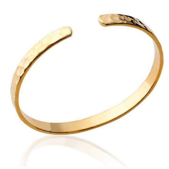 Jonc ouvert martelé Plaqué Or - Femme - 56mm