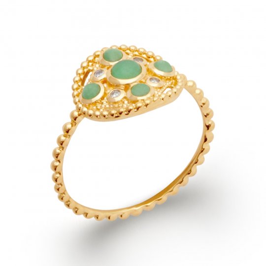 Bague fine Aventurine Verte...