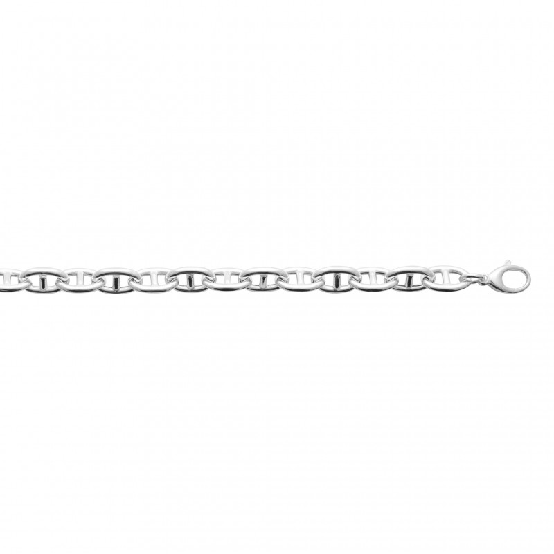 Bracelet grosses mailles marine Argent Rhodié - Femme - 20cm