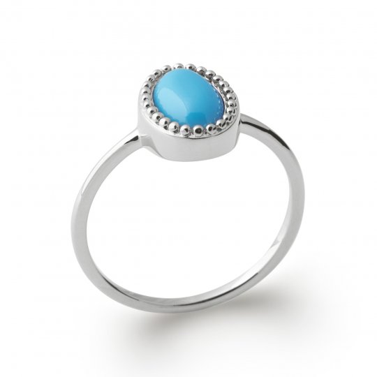 Bague fine cabochon pierre...