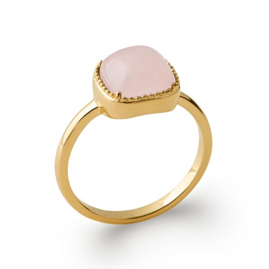 Bague fine quartz rose...