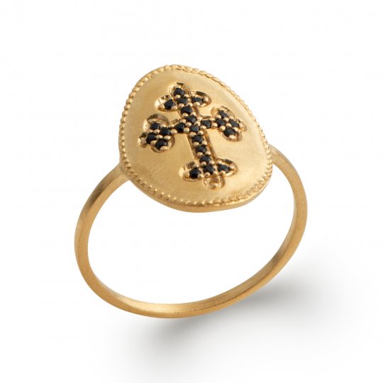 Bague fine croix religieuse...