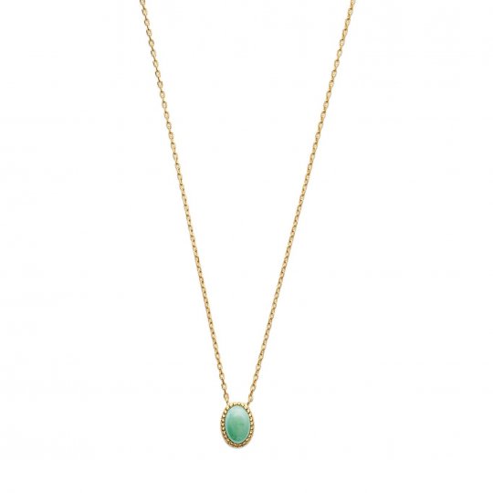 Collier cabochon vert...