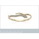 Jonc serpent Zircone Plaqué Or - Ouvert avec Fermoir - 62mm
