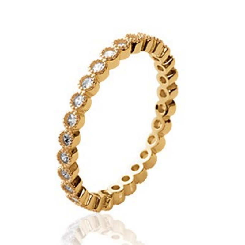 Alliance d'éternité Plaqué Or - Oxyde de Zirconium