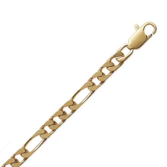 Bracelet chaîne Figaro Plaqué Or - Homme - 21cm