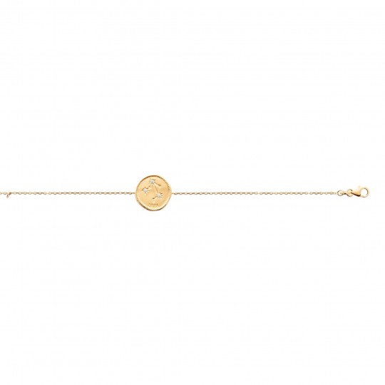 Bracelet Plaqué Or - Femme - Constellation Balance - 18cm