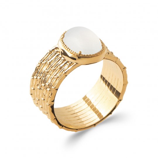Bague Plaqué Or - Pierre de...