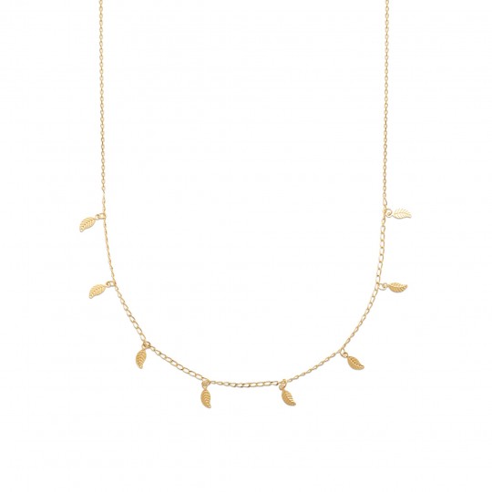 Collier Breloque Feuille...