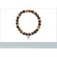 Bracelet Oeil de tigre, Pierres naturelles, Acier inoxydable, Homme, 60 mm, Lithothérapie