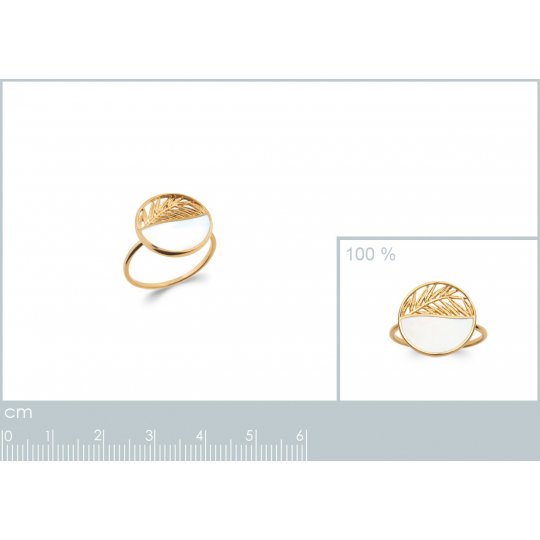 Bague Plaqué Or - Nacre - Femme