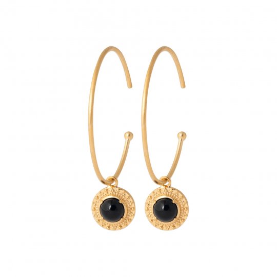 Créoles Plaqué Or - Agate -...