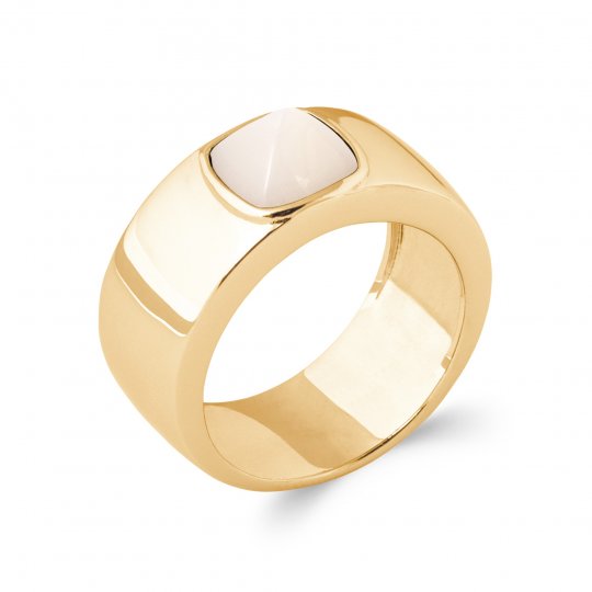 Bague Plaqué Or - Nacre -...