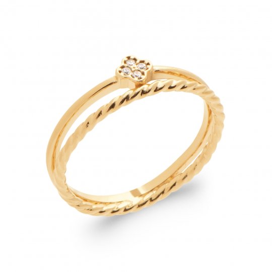 Bague tressée croix Plaqué...
