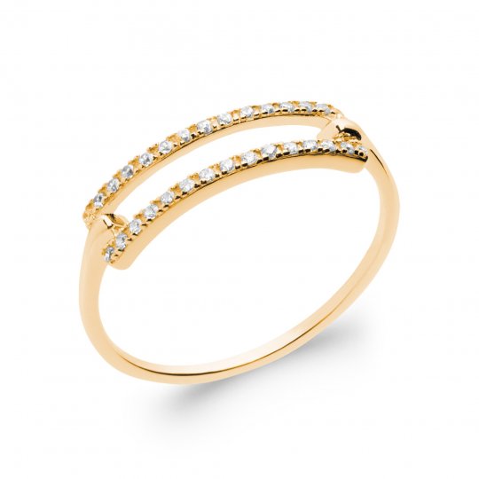 Bague Plaqué Or - Oxyde de...