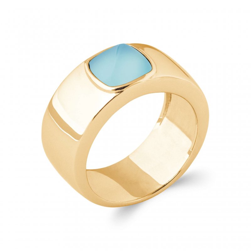 Bague Plaqué Or - Agate - Femme
