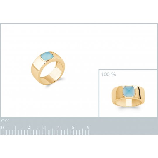 Bague Plaqué Or - Agate - Femme