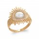 Bague Soleil Nacre Oxyde de zirconium Plaqué Or