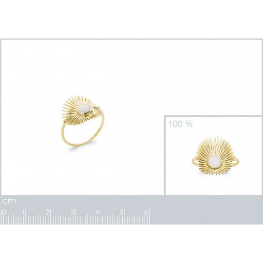 Bague Nacre Plaqué Or - Femme