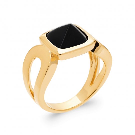 Bague Agate noire chic...