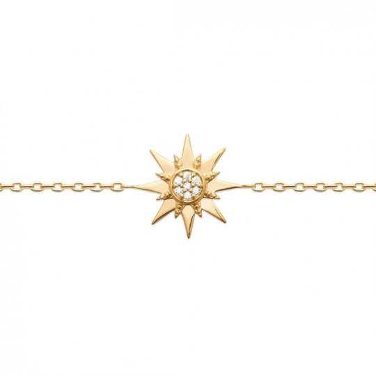 Bracelet étoile Plaqué Or - Oxyde de zirconium - Femme - 16cm 18cm