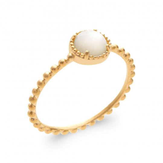 Bague Plaqué Or - Nacre -...