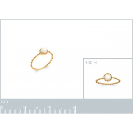 Bague Plaqué Or - Nacre - Femme