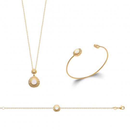 Bracelet Plaqué Or - Nacre...