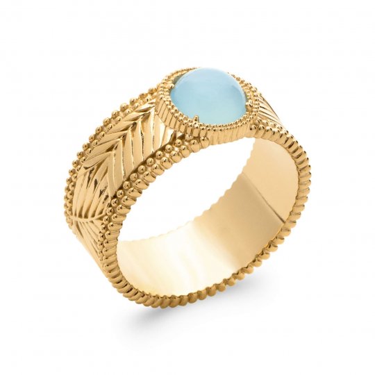 Bague Plaqué Or - Agate...