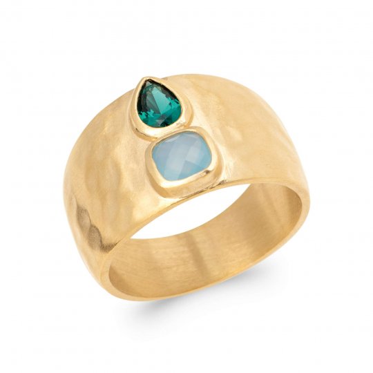 Bague Plaqué Or - Pierre...