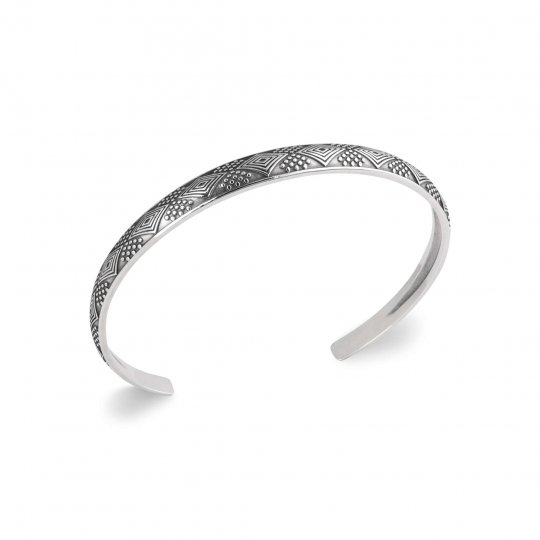 Jonc Ouvert Losange Argent...