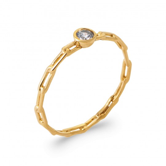 Bague Plaqué Or - Oxyde de...