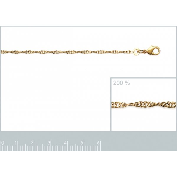 Bracelet chaîne Singapour Plaqué Or - Femme - 18cm