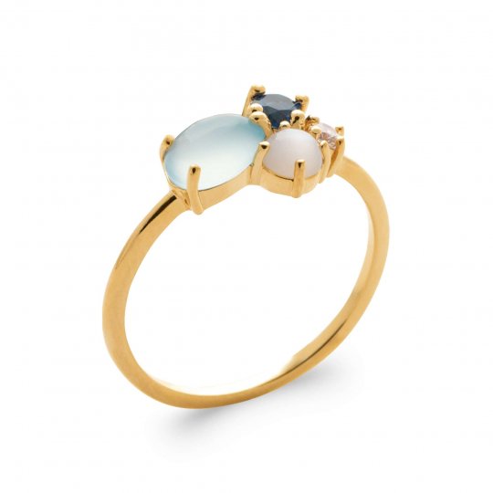 Bague Plaqué Or - Agate...