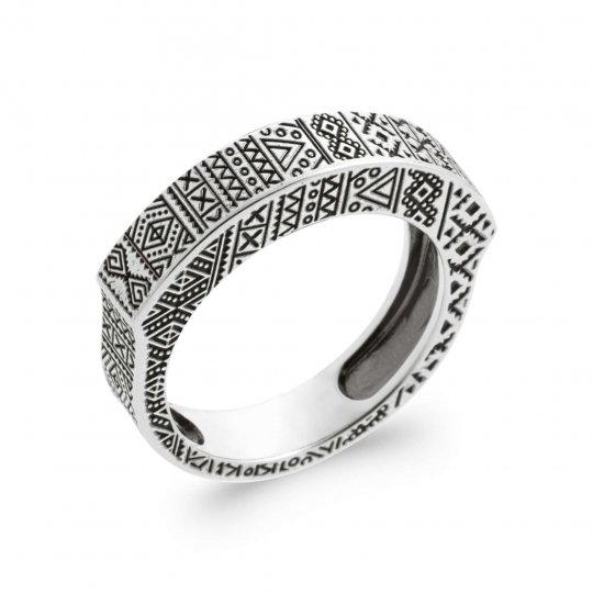 Bague Tribal Argent Quantum...