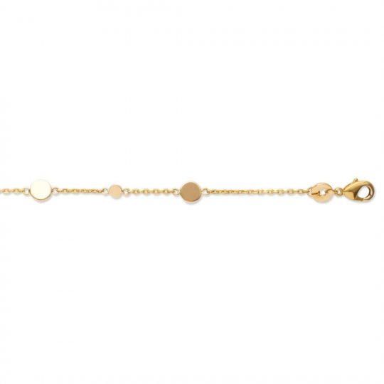 Bracelet Petits médaillons bohème Plaqué Or - Femme - 18cm