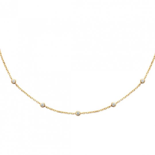 Collier Plaqué Or - Oxyde de zirconium - Femme - 45cm