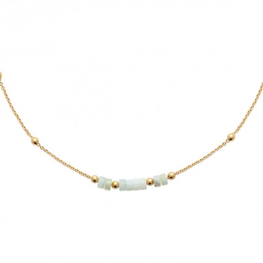 Collier Amazonite Plaqué Or...