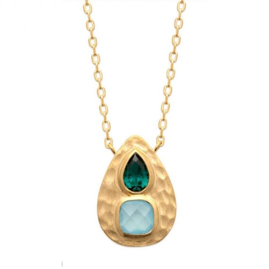 Collier Plaqué Or - Agate...