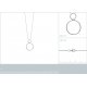 Collier Anneaux Argent Rhodié - Oxyde de Zirconium - Femme - 45cm