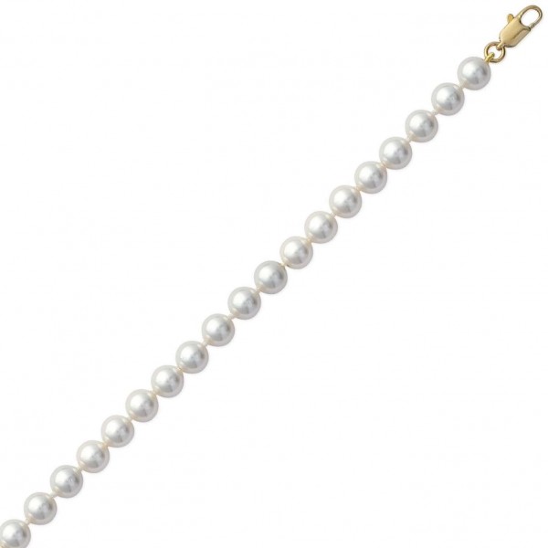 Bracelet de perles d'imitation D.7mm Plaqué Or - Femme - 19cm