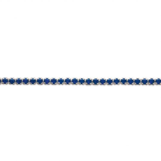 Bracelet tour de cristaux bleus & coeur Argent Rhodié - 18cm