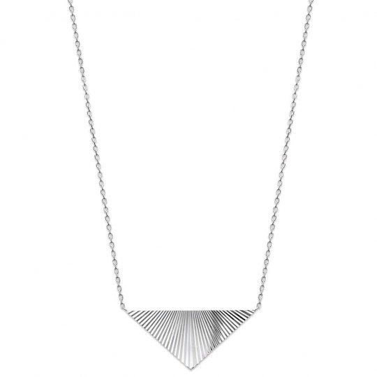 Collier Triangle à reflets Brillancy Argent Rhodié - Femme - 45cm